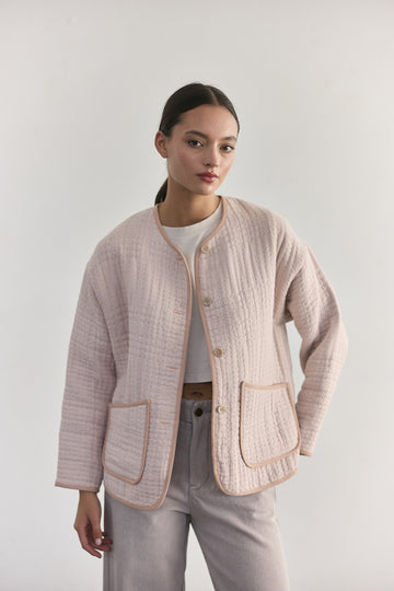 Jacquard Quilted Jacket - Magnolia