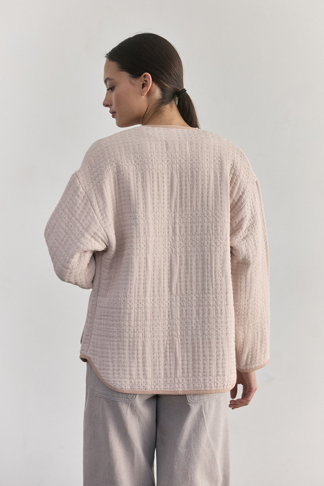 Chaqueta Quilt Jacquard - Magnolio