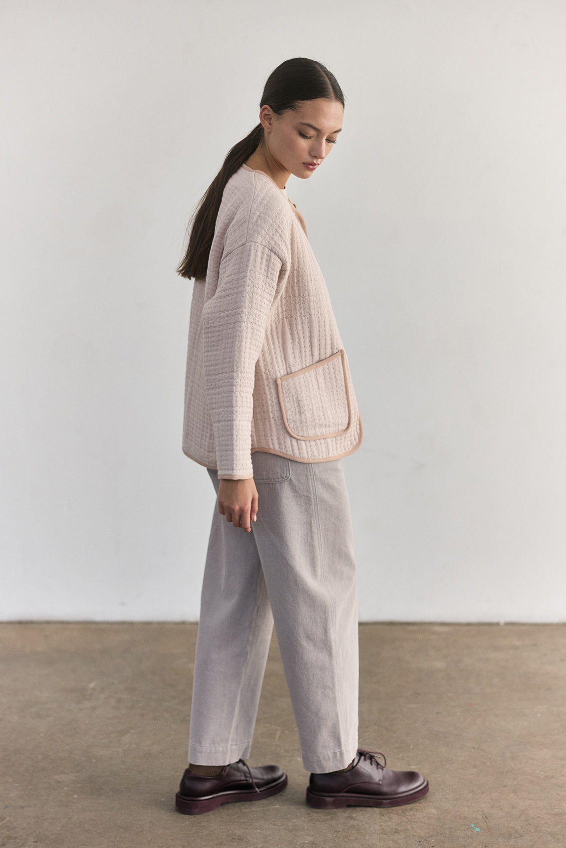 Chaqueta Quilt Jacquard - Magnolio