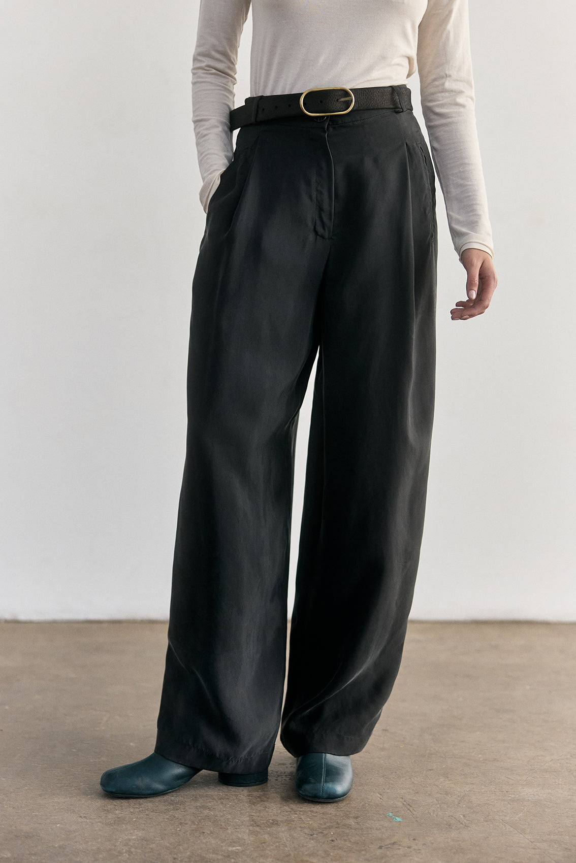 Cinturón Angosto de Cuero Nobuk - Medianoche