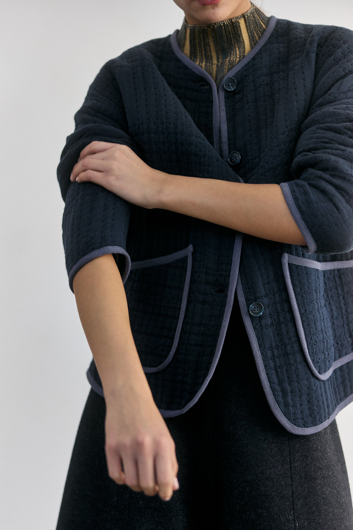 Chaqueta Quilt Jacquard - Medianoche