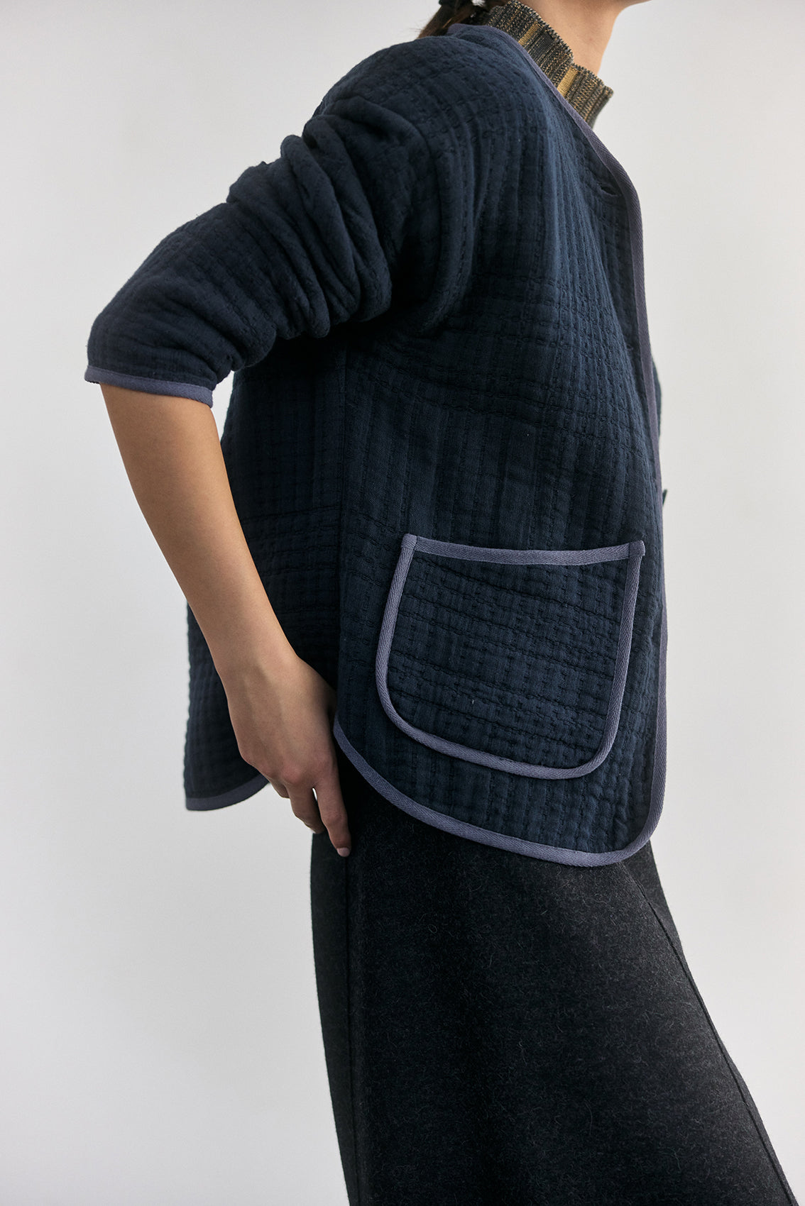 Chaqueta Quilt Jacquard - Medianoche