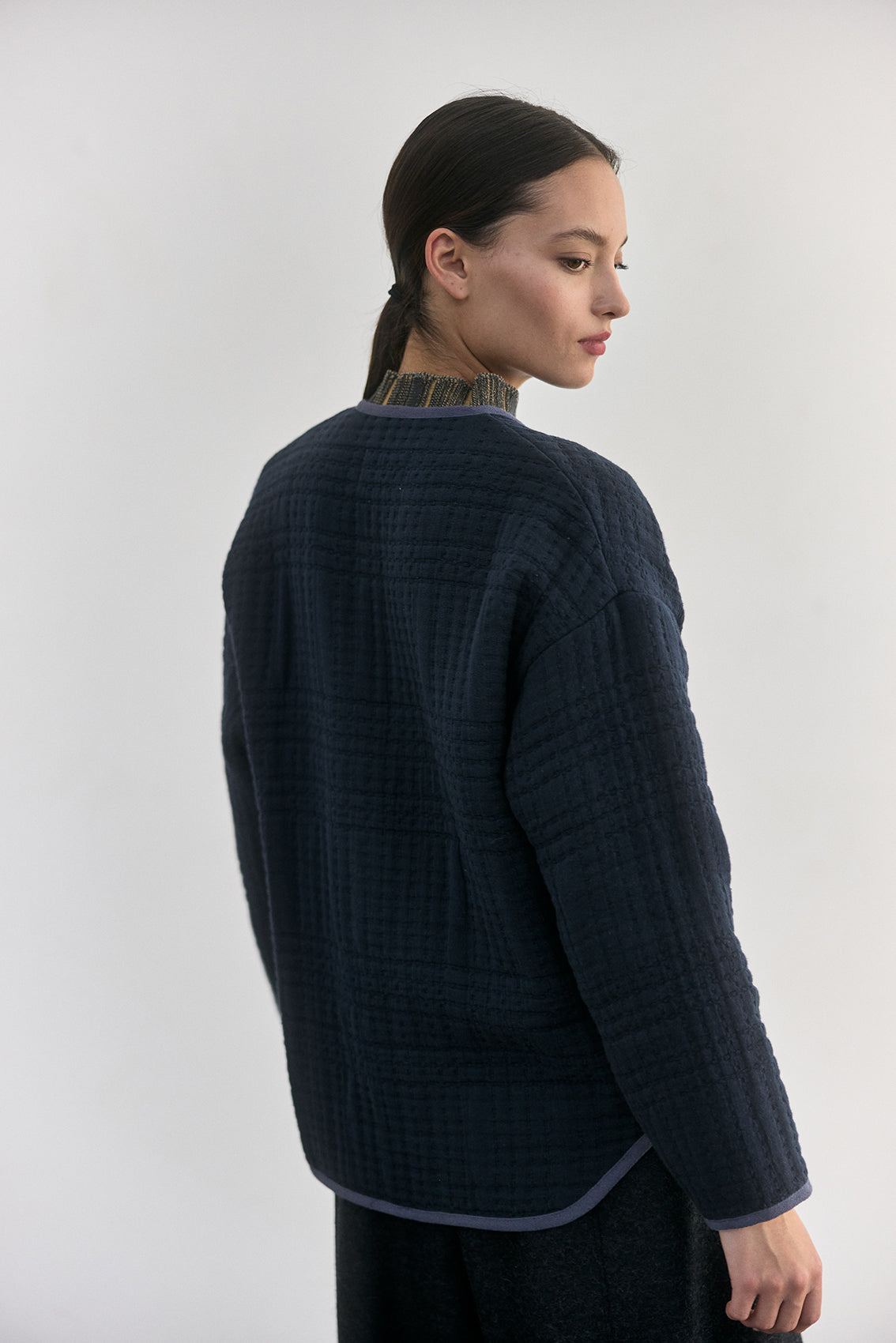 Chaqueta Quilt Jacquard - Medianoche