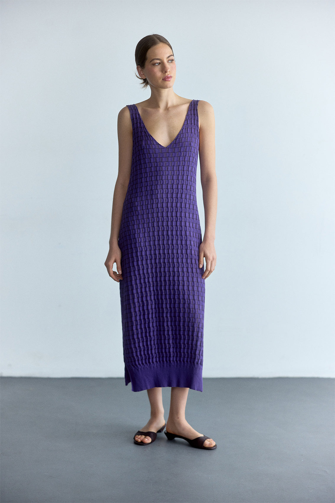 Vestido Tejido Texturado Algodón Pima - Iris