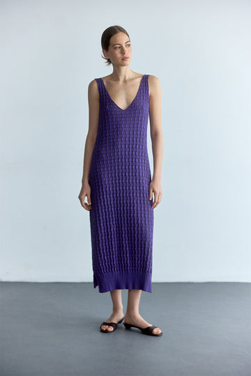 Vestido Tejido Texturado Algodón Pima - Iris