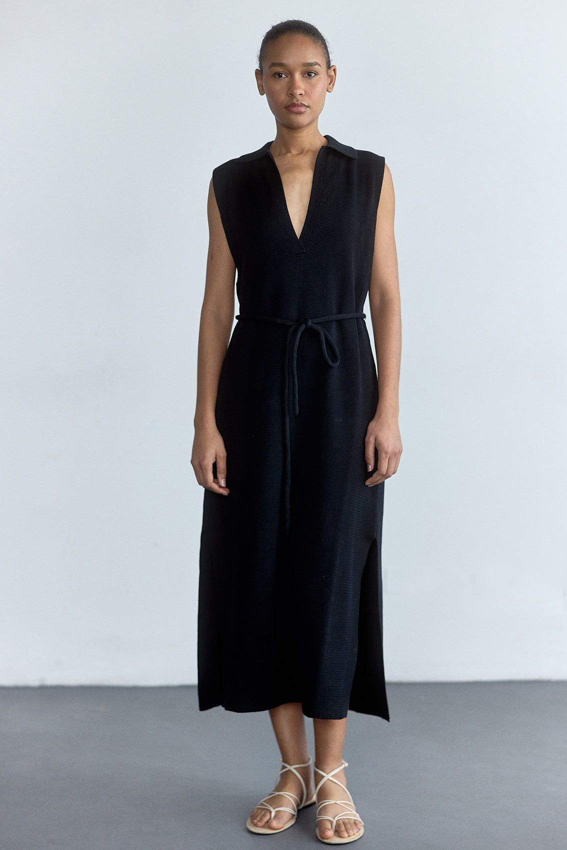 Pima Cotton Knitted Dress - Onyx