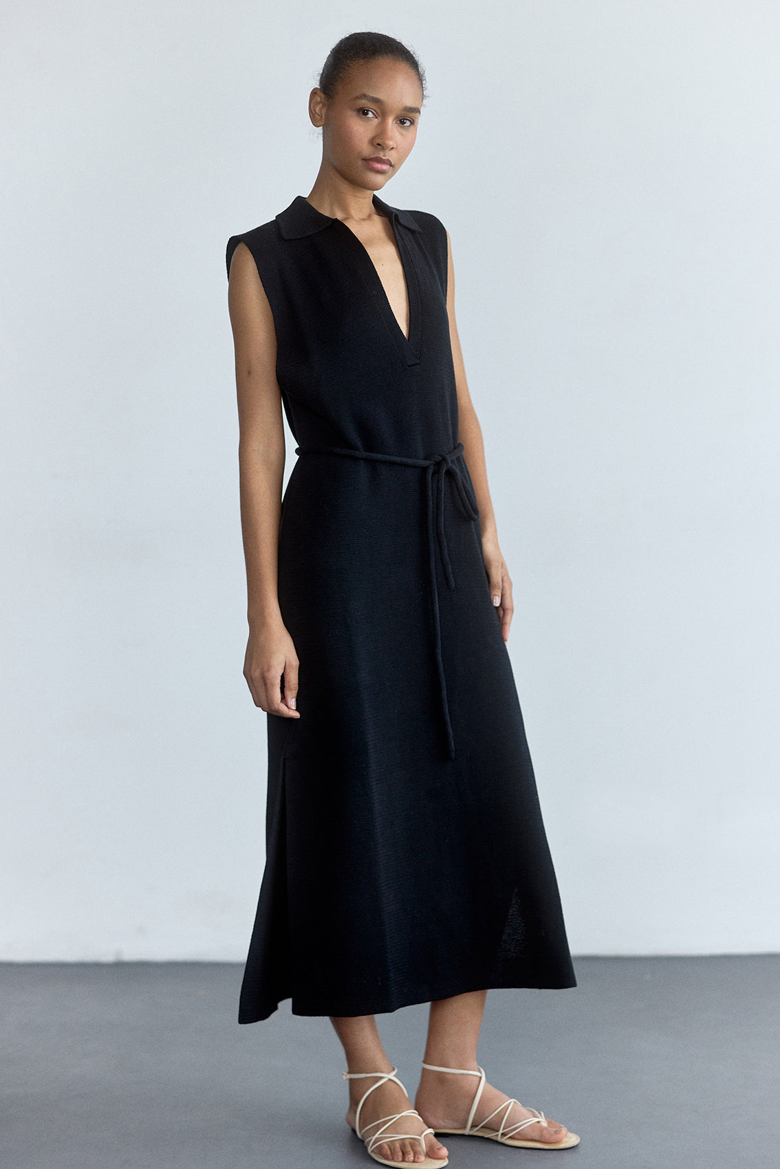 Pima Cotton Knitted Dress - Onyx