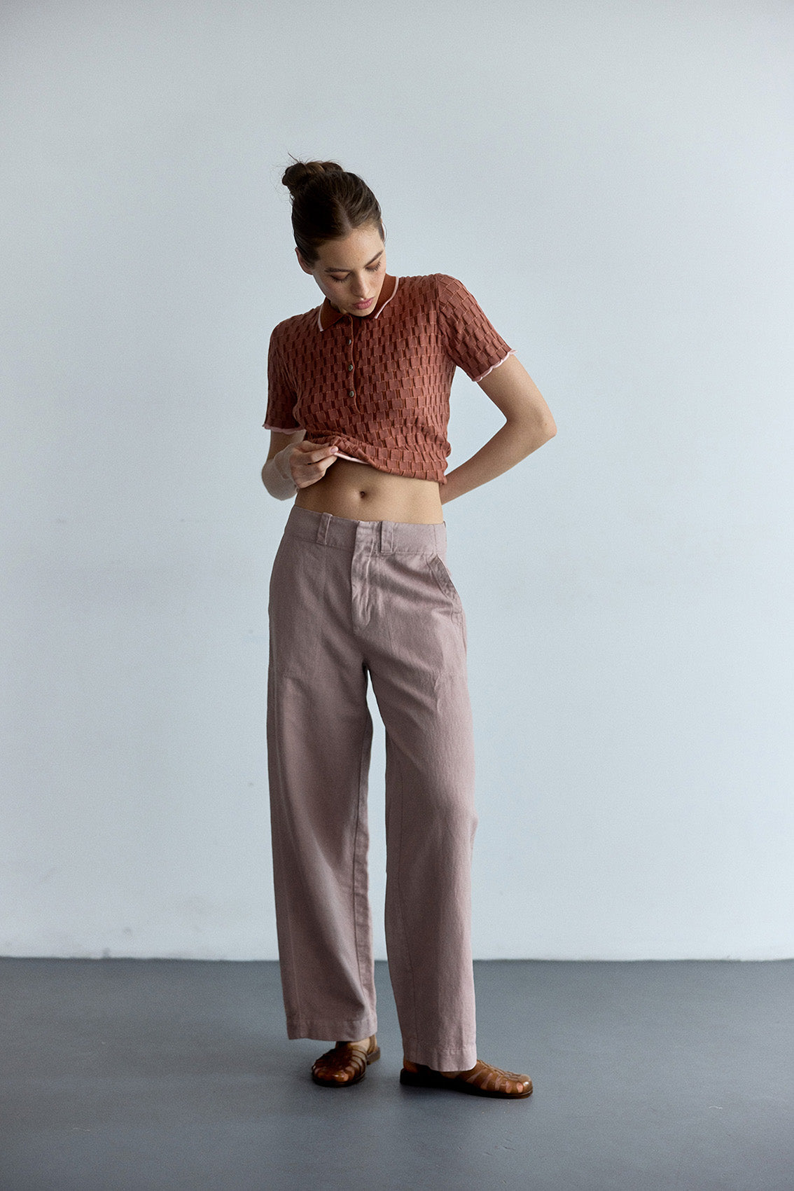 Pantalon Recto Lino/Algodón - Magnolio
