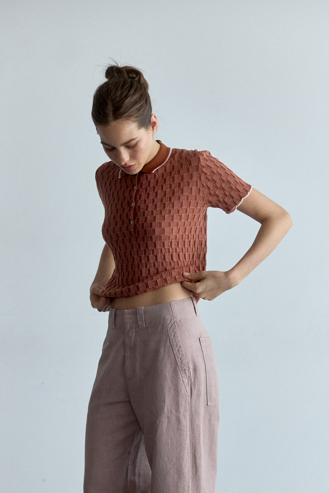 Pantalon Recto Lino/Algodón - Magnolio