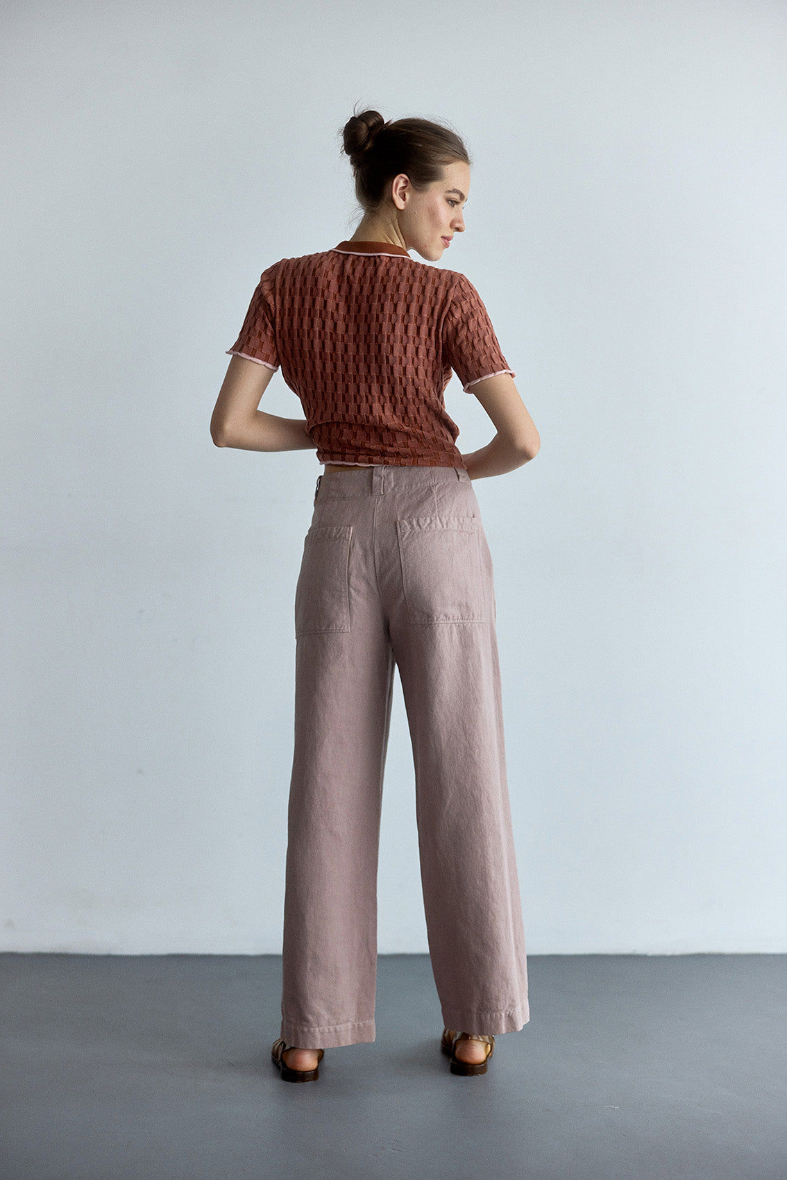 Pantalon Recto Lino/Algodón - Magnolio
