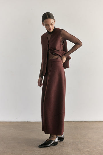 Pantalón Ancho Alpaca/Lana Felted - Óxido