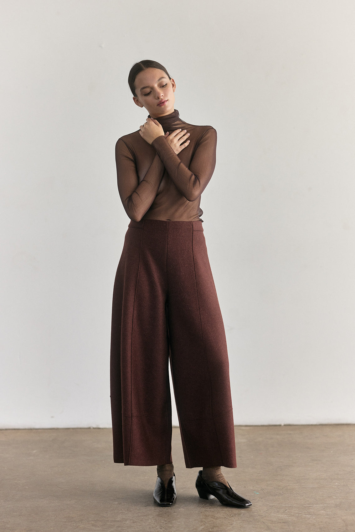 Pantalón Ancho Alpaca/Lana Felted - Óxido