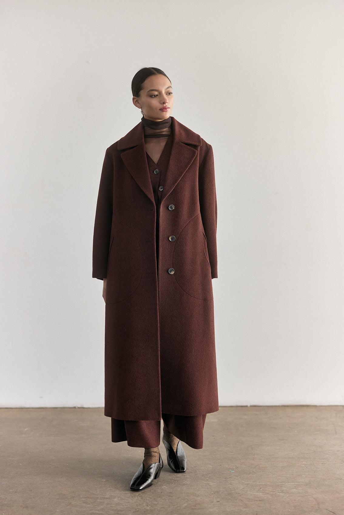 Abrigo Largo Baby Alpaca - Óxido