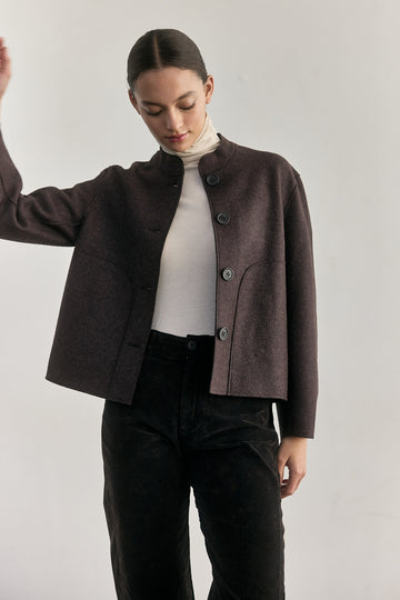 Felted Alpaca/Wool Jacket - Aubergine
