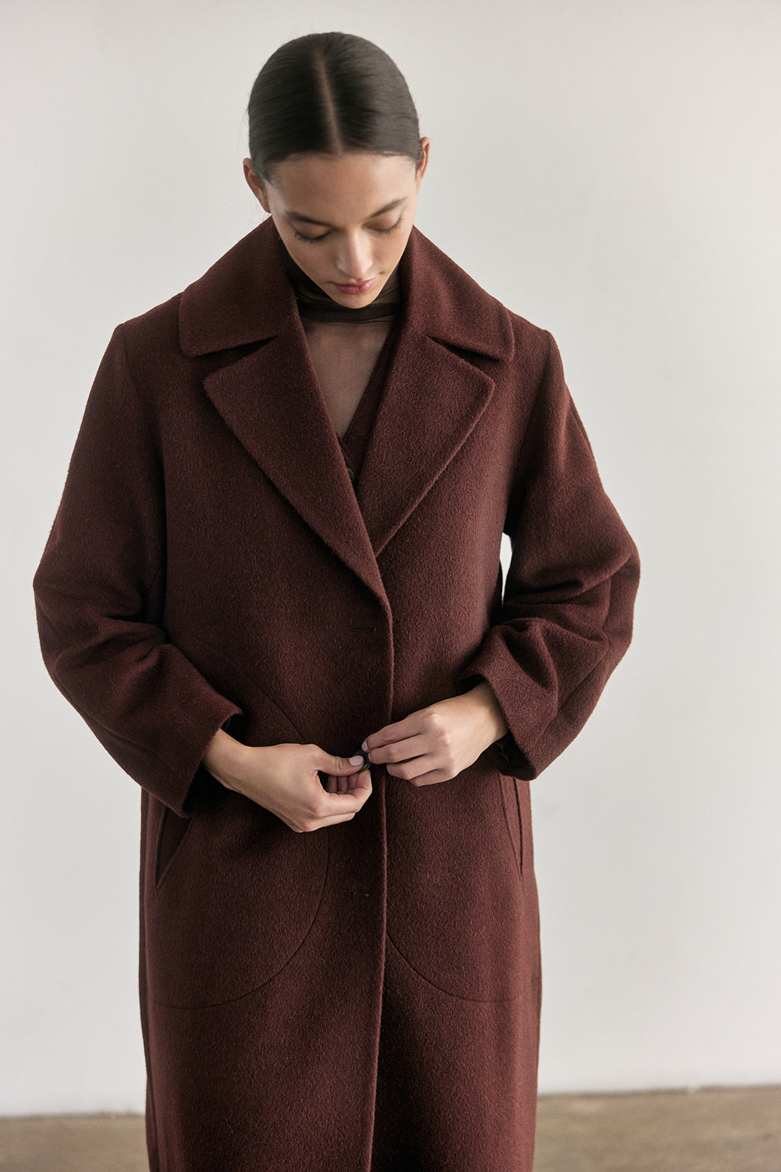 Abrigo Largo Baby Alpaca - Óxido