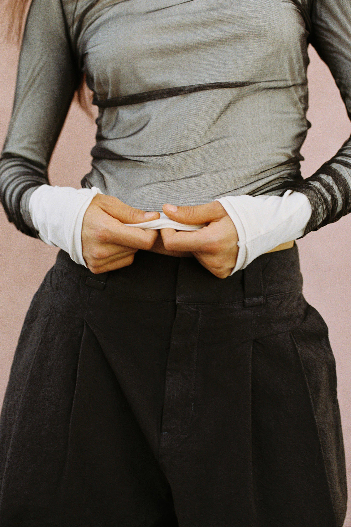 Top Beatle Seda Transparente - Pizarra