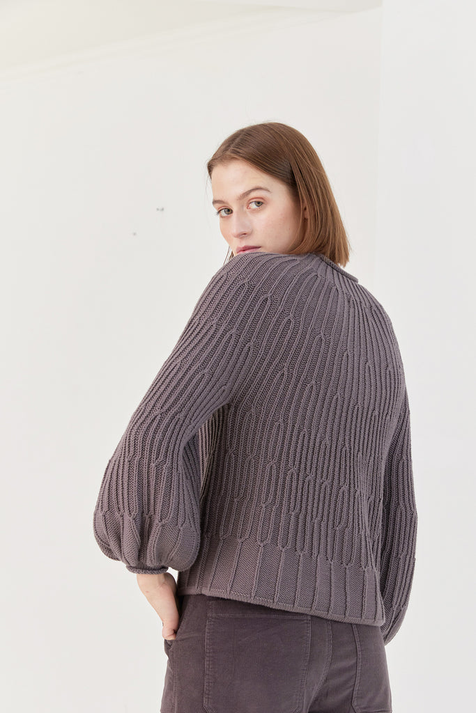Branch Textured Bulb Sleeve Sweater Cotton/Alpaca - Trufa