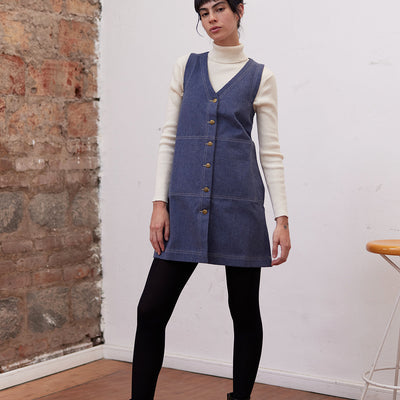 Recycled Denim Buttoned Jumper - Hortensia