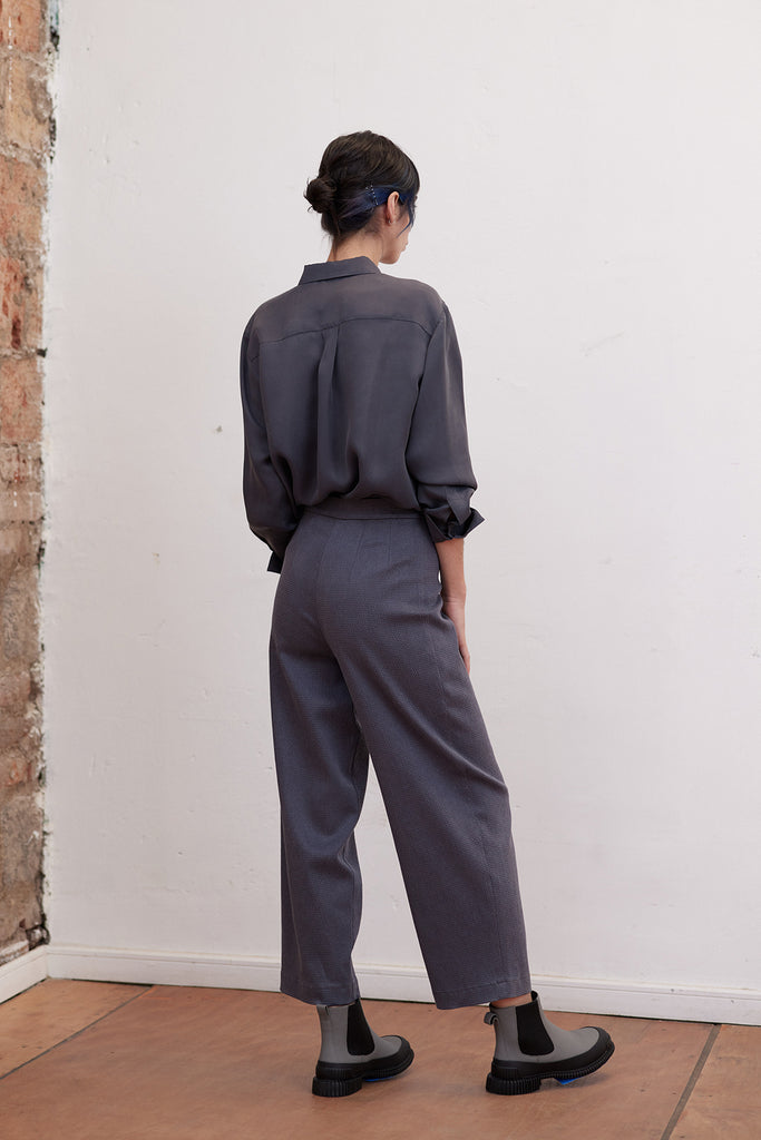 High-Waisted Textured Lyocell Pant - Piedra