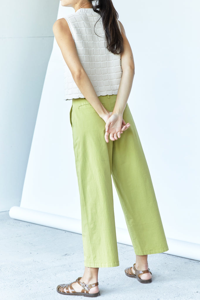 Diagonal Seam Pant Cotton Gabardine - Lima