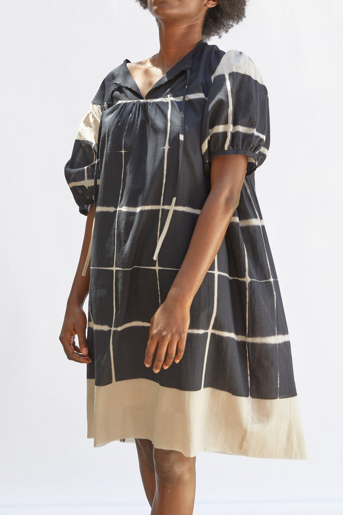 Oversized Dress Shibori Cotton - Ónix